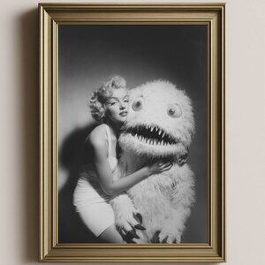 8.5x11 Marilyn Monroe Vintage Horror Glamour Print, Old Hollywood Starlet